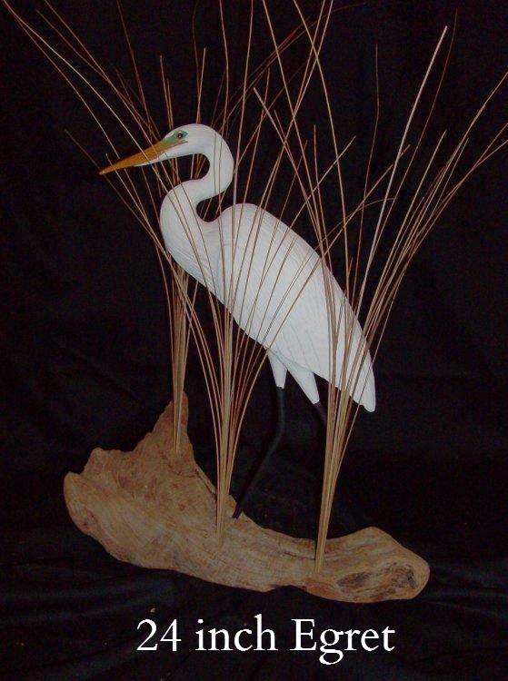wading bird sculpture egret statue