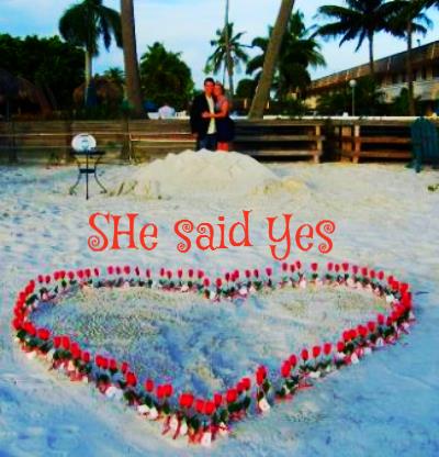 Beach Wedding proposal sand sculpture